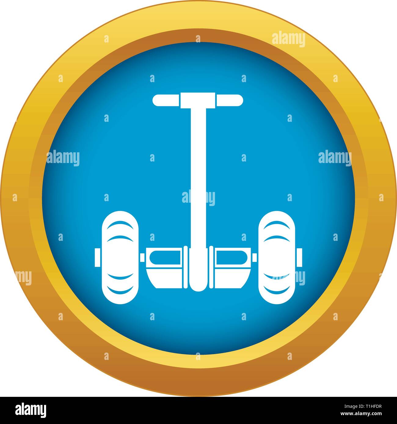 Two wheeled battery powered vehicle icon blue vector isolated Stock ...