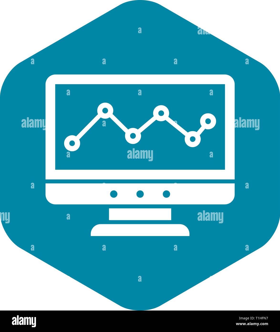 Graph in computer screen icon, simple style Stock Vector Image & Art ...