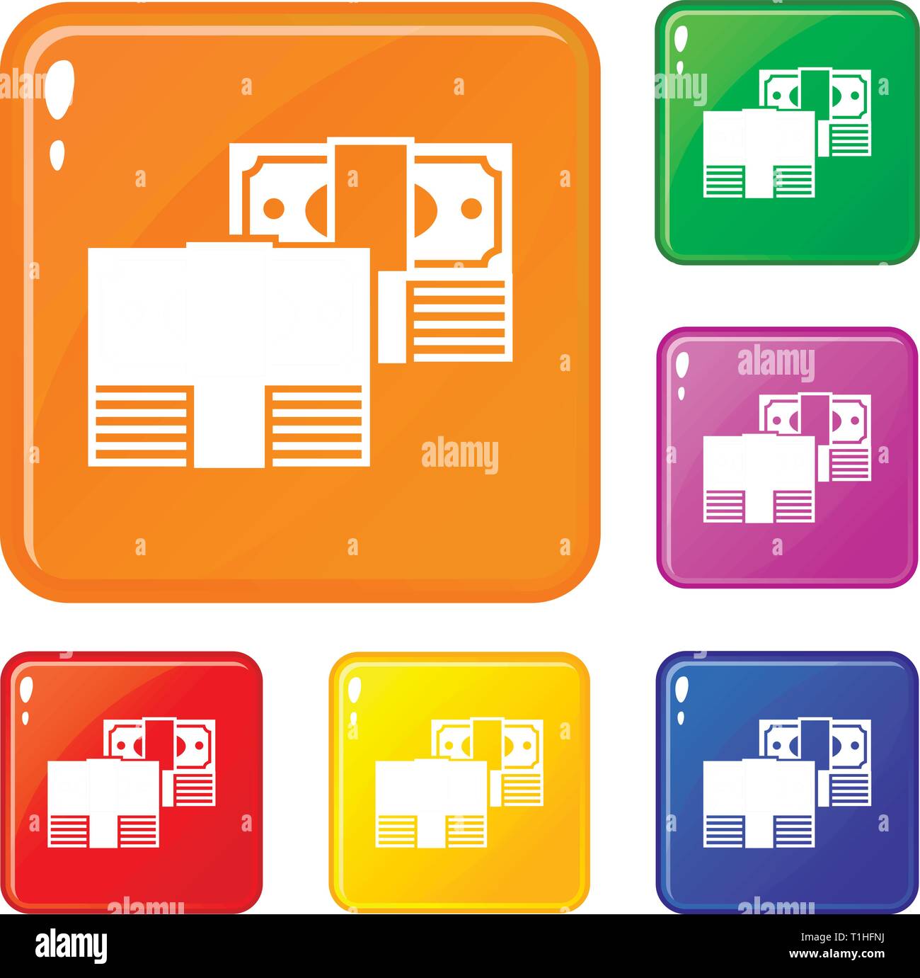 Finance money icons set vector color Stock Vector Image & Art - Alamy
