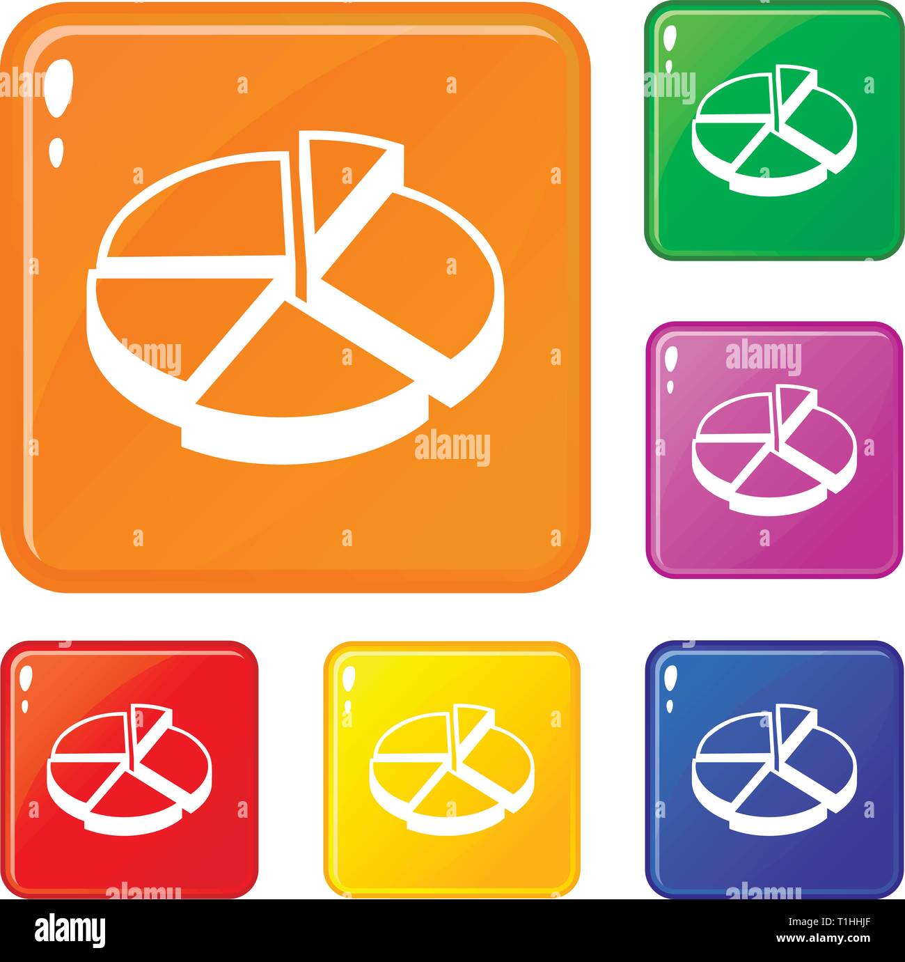 Finance pie chart icons set vector color Stock Vector Image & Art - Alamy