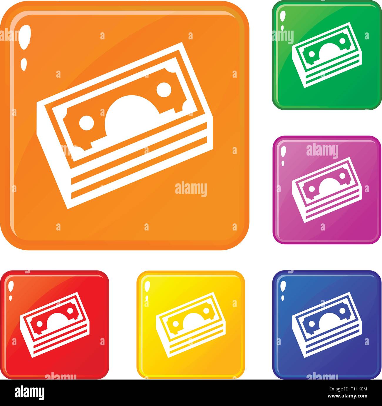 Accounting book icons set vector color Stock Vector Image & Art - Alamy
