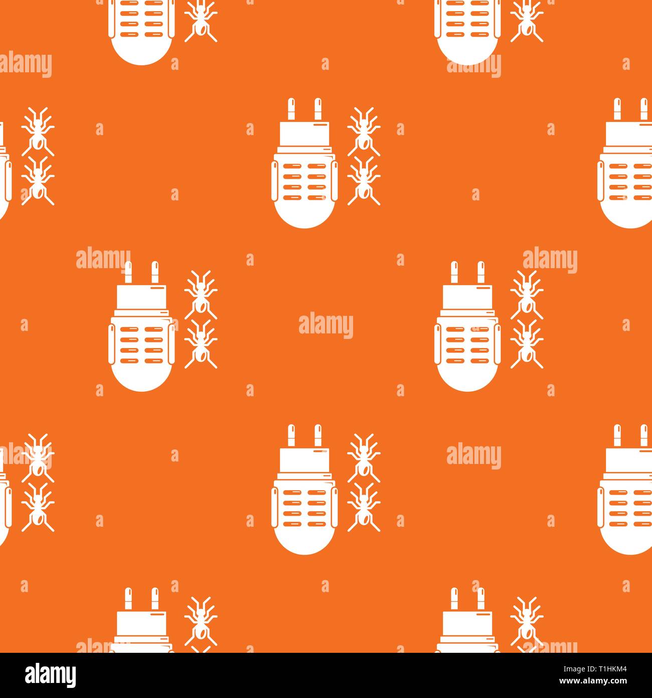 Electric mosquito pattern vector orange Stock Vector