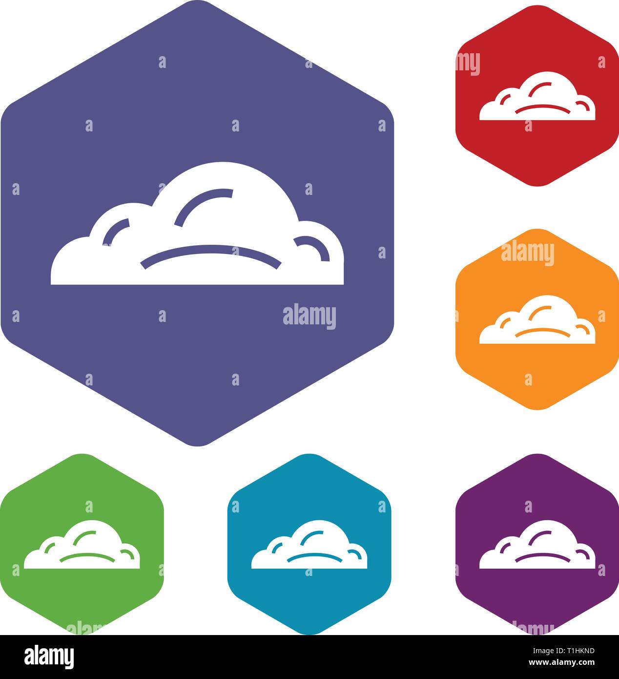 Business cloud icons vector hexahedron Stock Vector