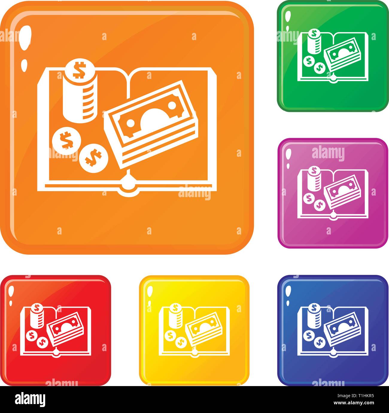 Open new book icons set vector color Stock Vector Image & Art - Alamy