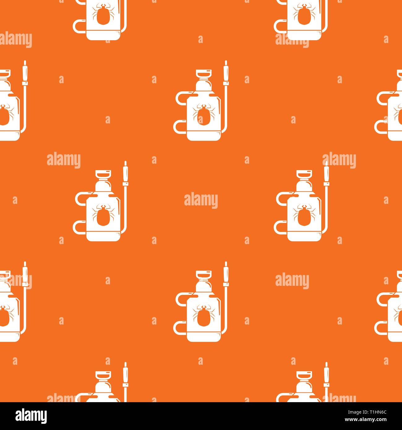 Pest control poison pattern vector orange Stock Vector