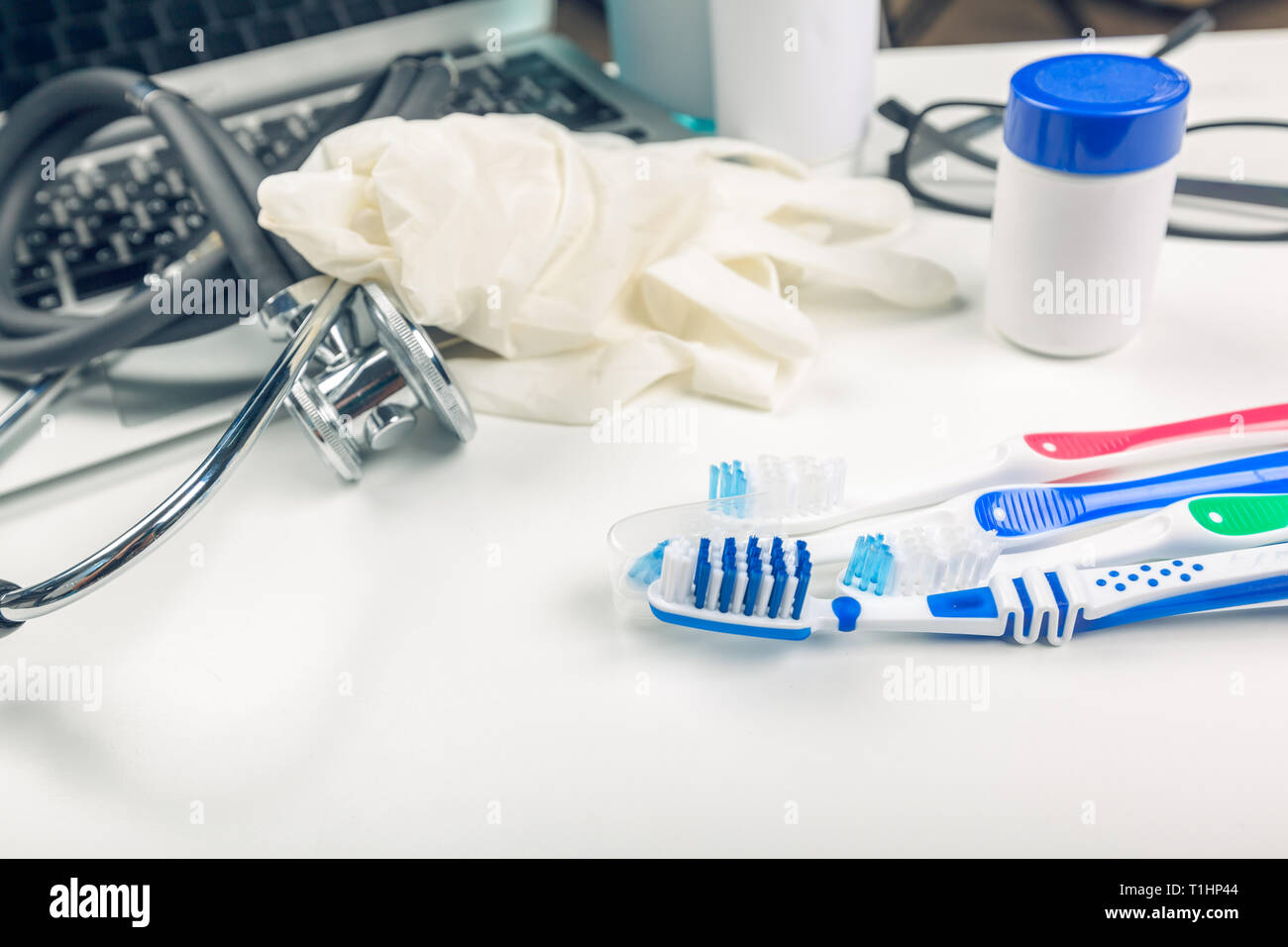 Medicine doctor's working table Stock Photo - Alamy