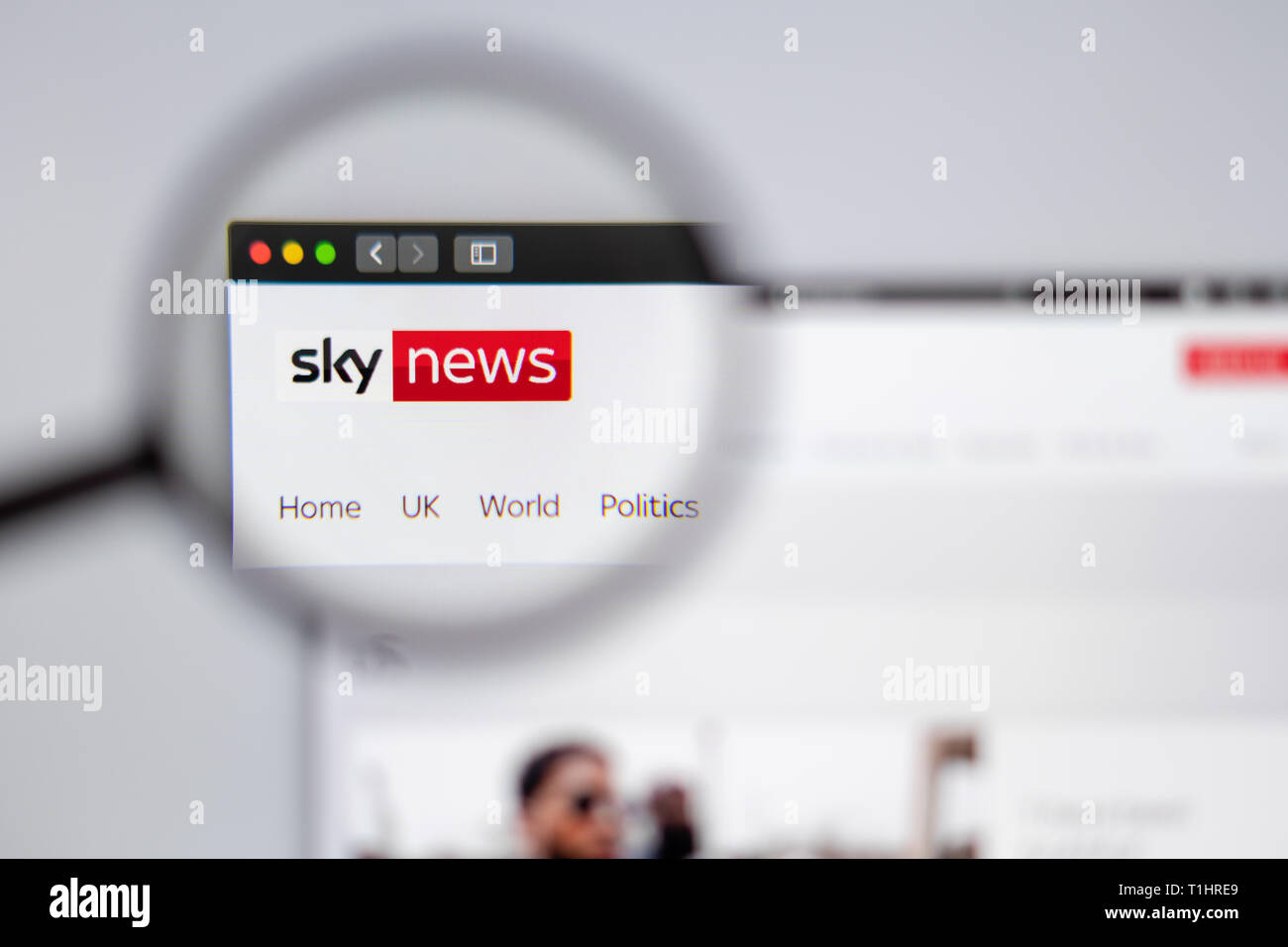 News media Sky News website homepage. Sky News channel logo visible