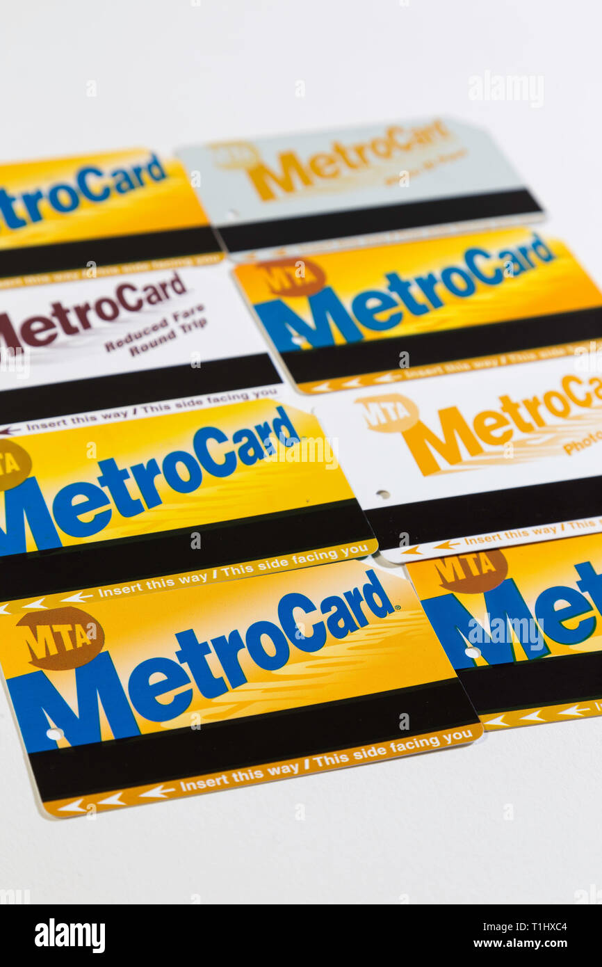 New York City Mass Transit MetroCard Still Life, USA Stock Photo