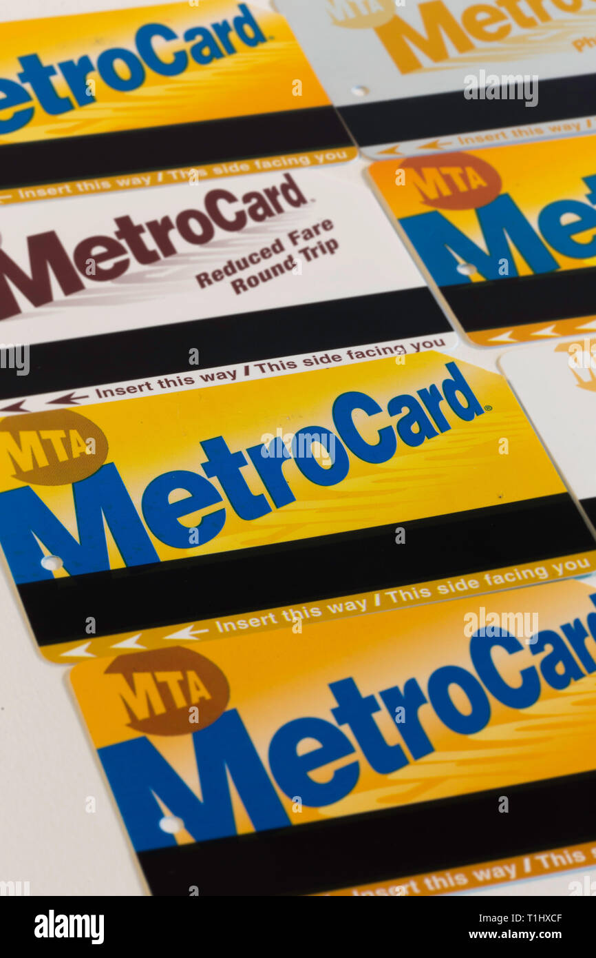 New York City Mass Transit MetroCard Still Life, USA Stock Photo