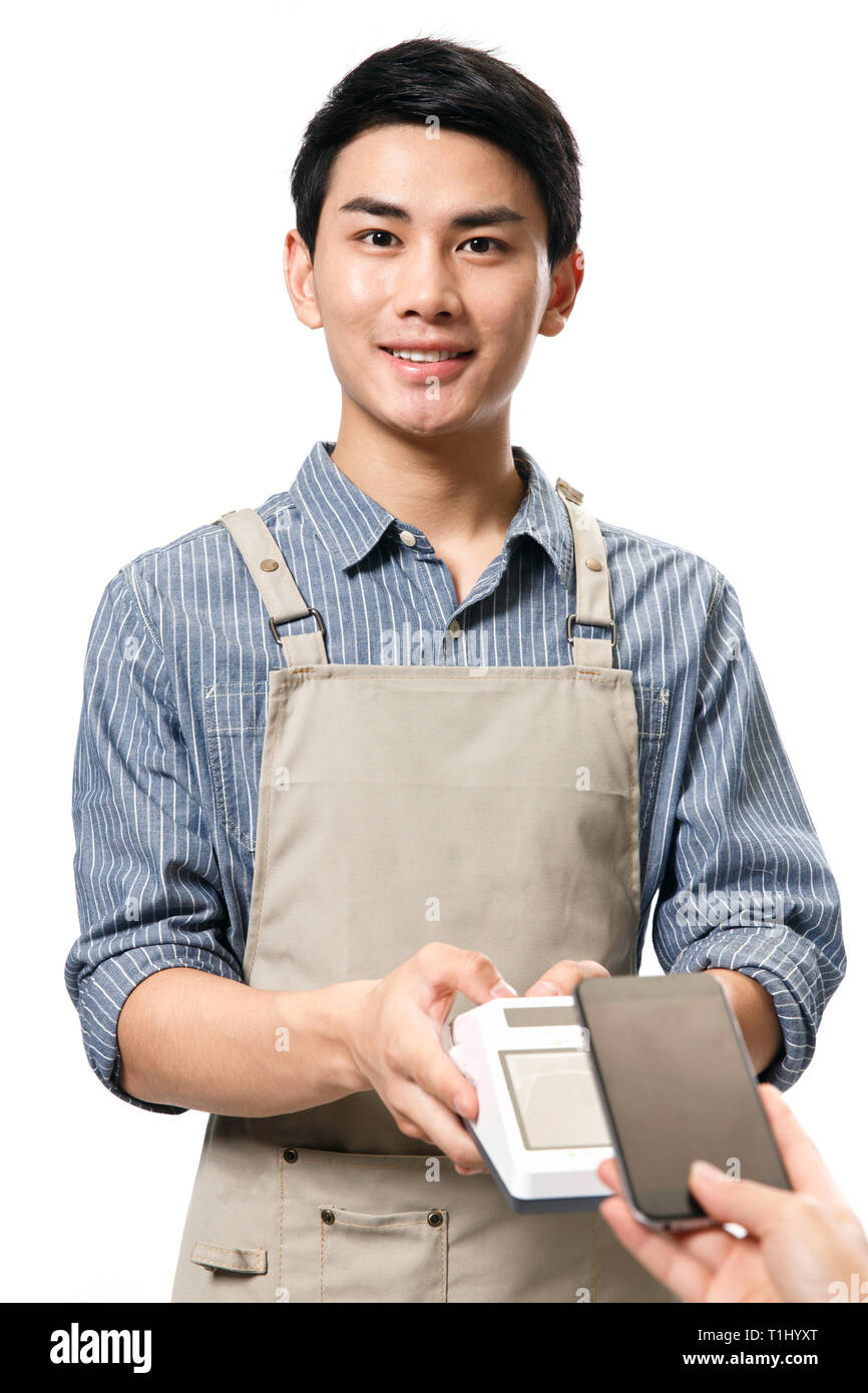 Food and beverage service staff Stock Photo