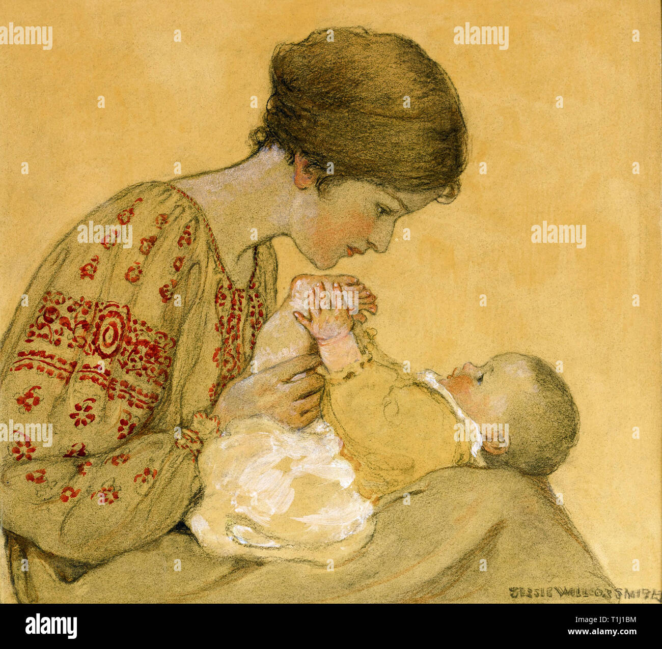 The Newborn by Jessie Wilcox Smith Stock Photo