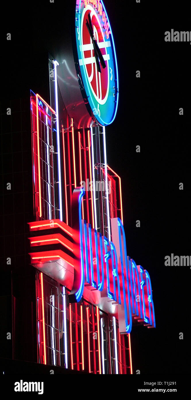 Side view of Sign For Silver Diner in Greenbelt, Md b Stock Photo