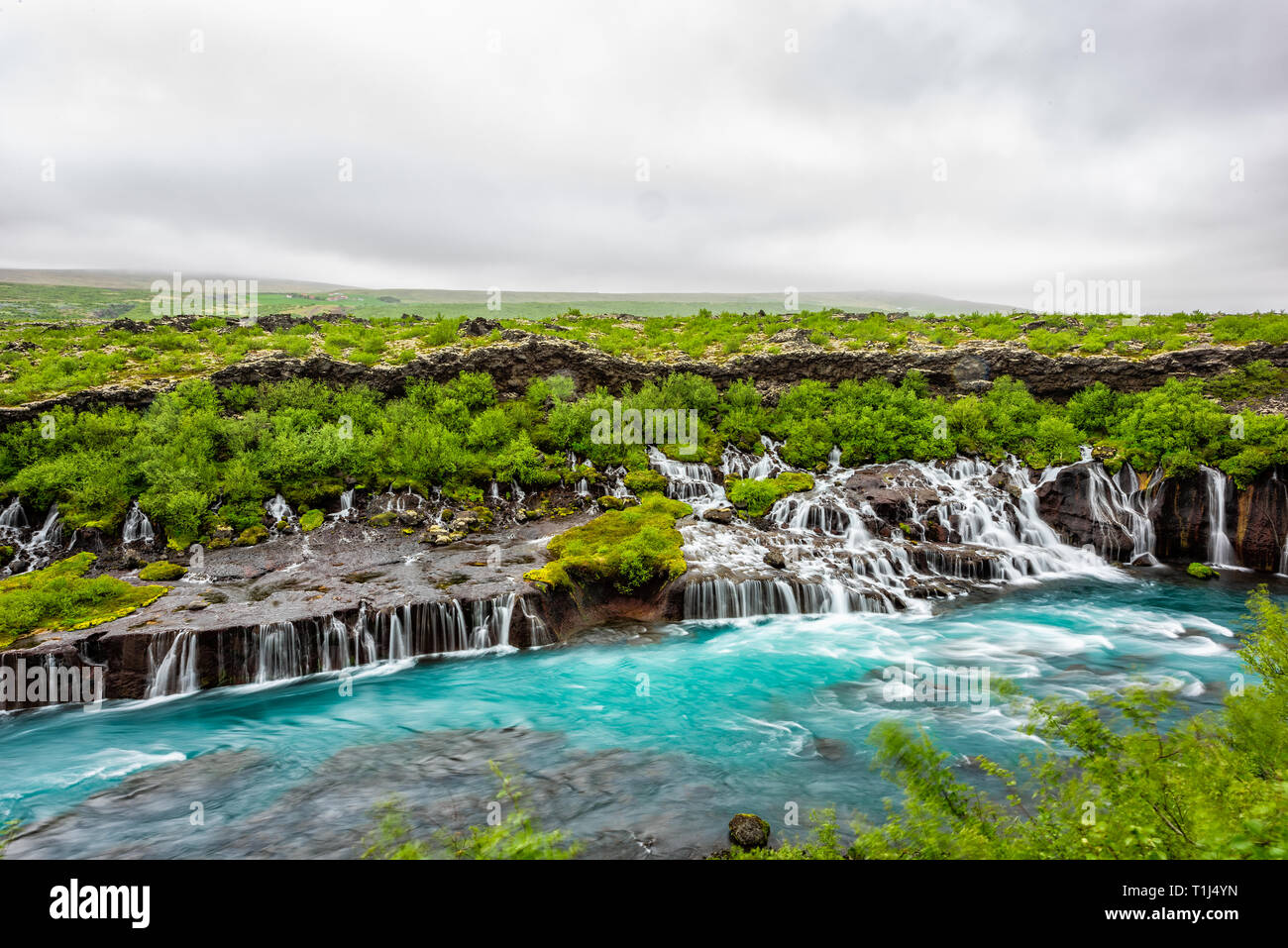 Colorful blue aqua turquoise vibrant color water waterfall azure ...