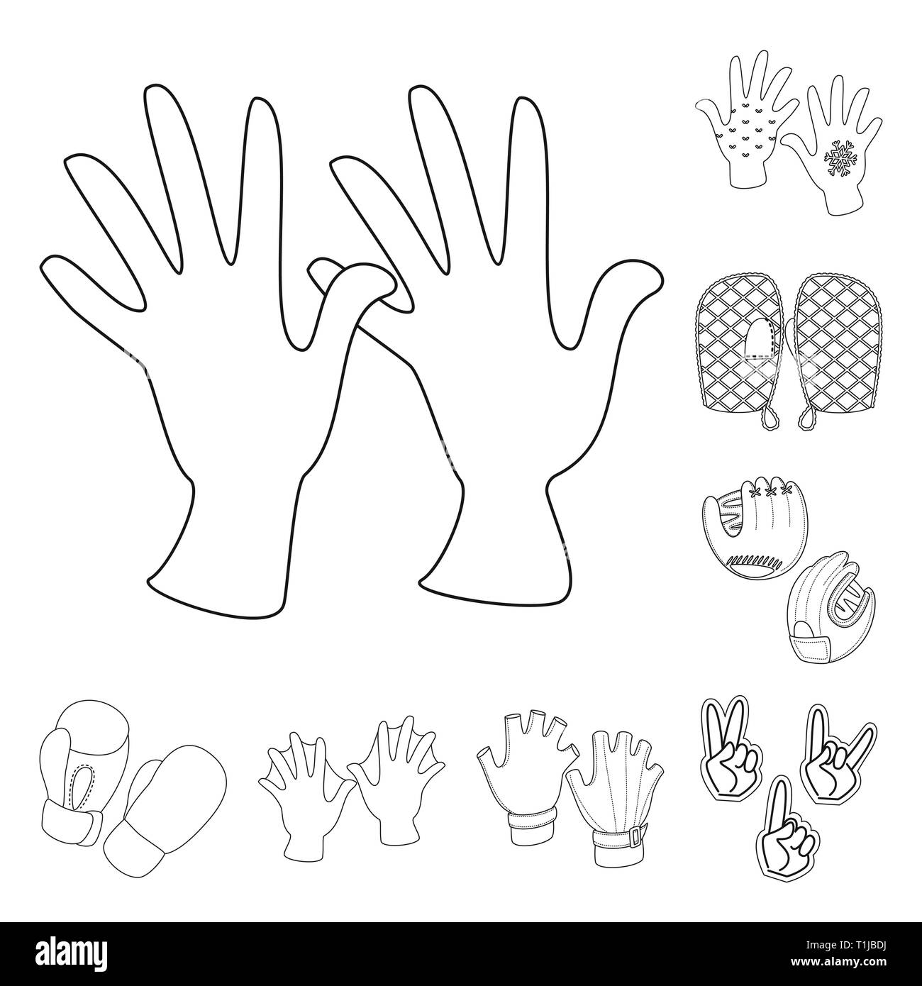 Vector illustration of accessory and style icon. Set of accessory and distinctive stock vector illustration. Stock Vector