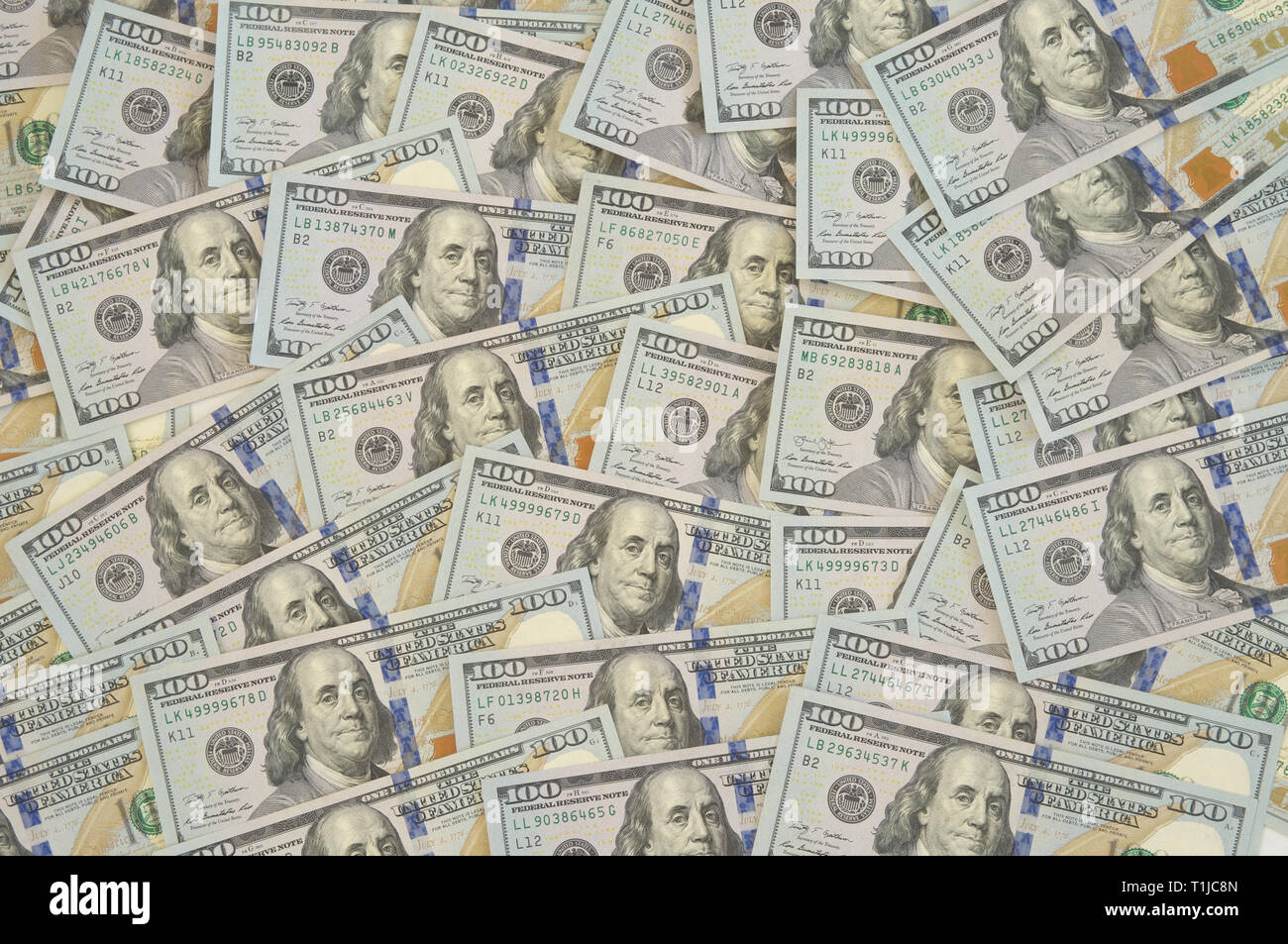 American paper dollar bills as part of the global financial and trading system Stock Photo