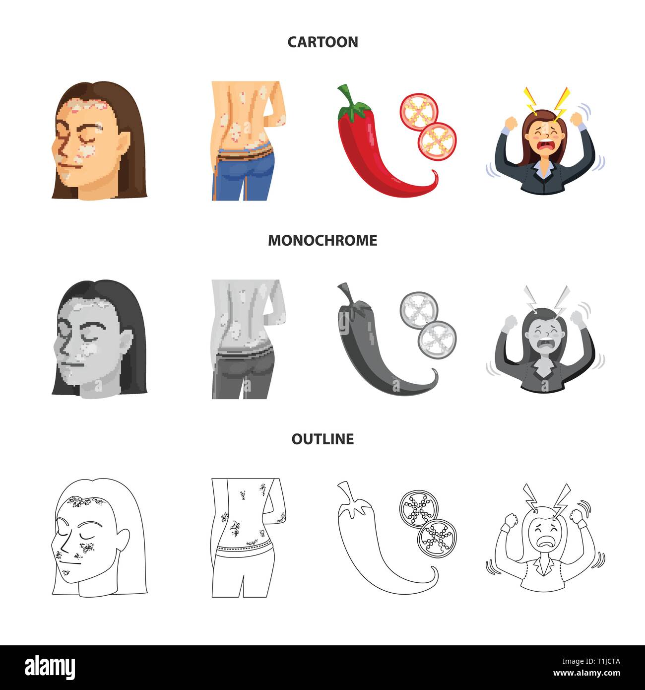 psoriasis,pepper,stress,skin,chili,shock,chronic,body,hot,woman,allergy