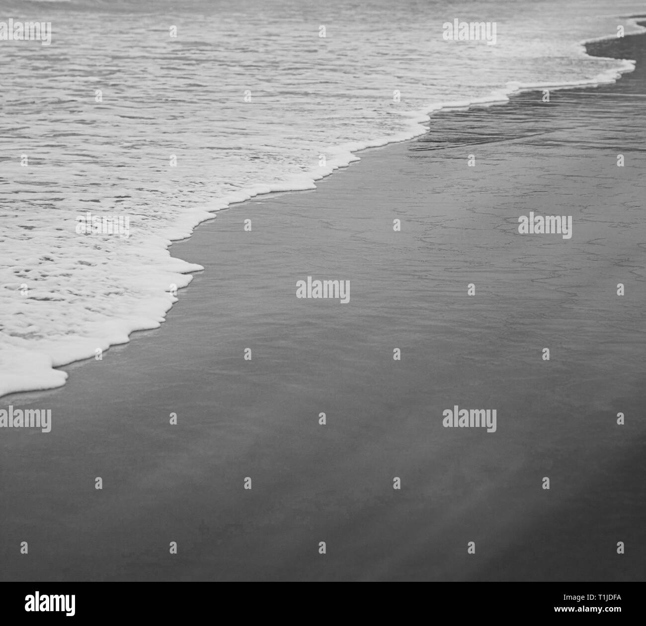 Coastal art print, monochrome and seascape concept Atlantic ocean