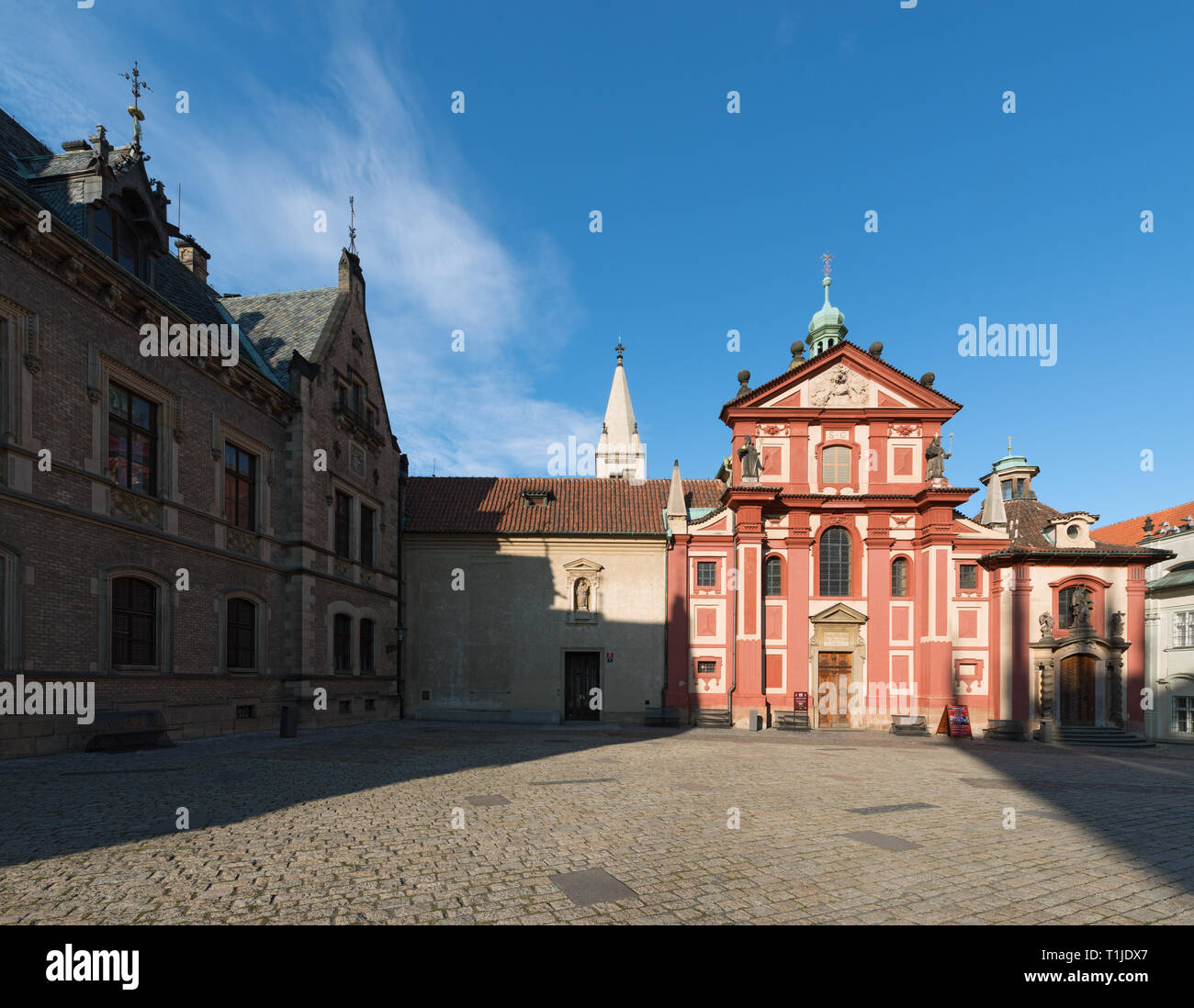 Basilica of Saint George in Prague Castle Stock Photo