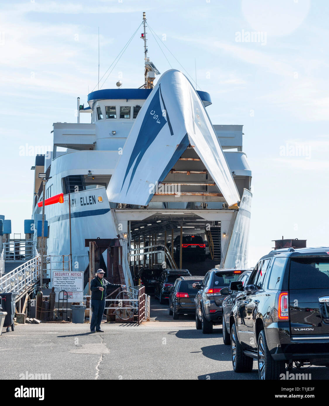 Orient Point, New York, USA 19 October 2018 The ferry boat The Mary