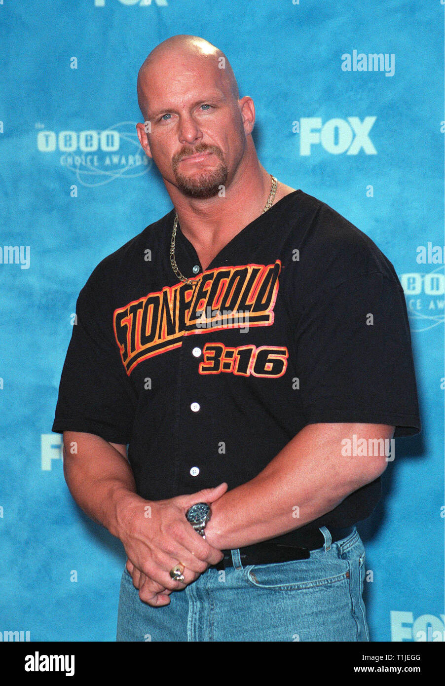 LOS ANGELES, CA - August 1, 1999:  Professional wrestler STEVE 'STONE COLD' AUSTIN at the 1999 Teen Choice Awards, in Santa Monica. © Paul Smith / Featureflash Stock Photo