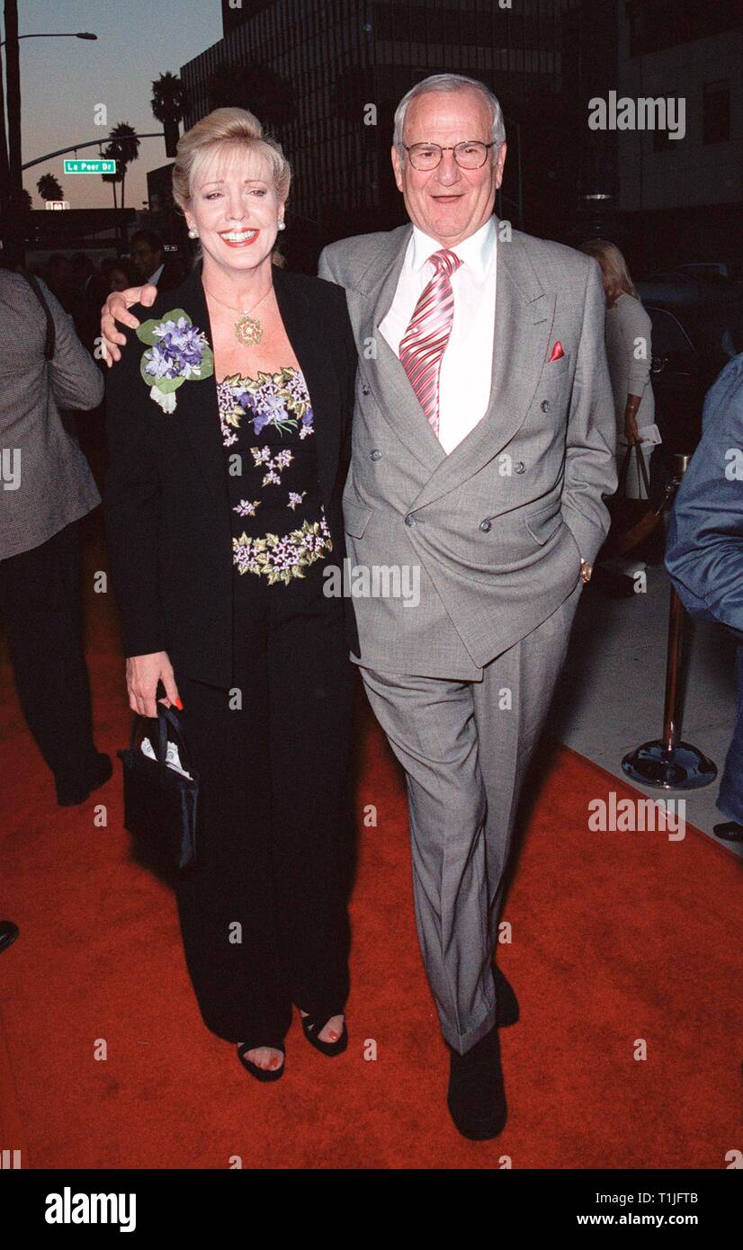 LOS ANGELES, CA - August 16, 1999:  Former Chrysley chairman LEE IACOCCA & wife at the world premiere, in Beverly Hills, of 'The Muse' which stars Sharon Stone & Andie McDowell. © Paul Smith / Featureflash Stock Photo