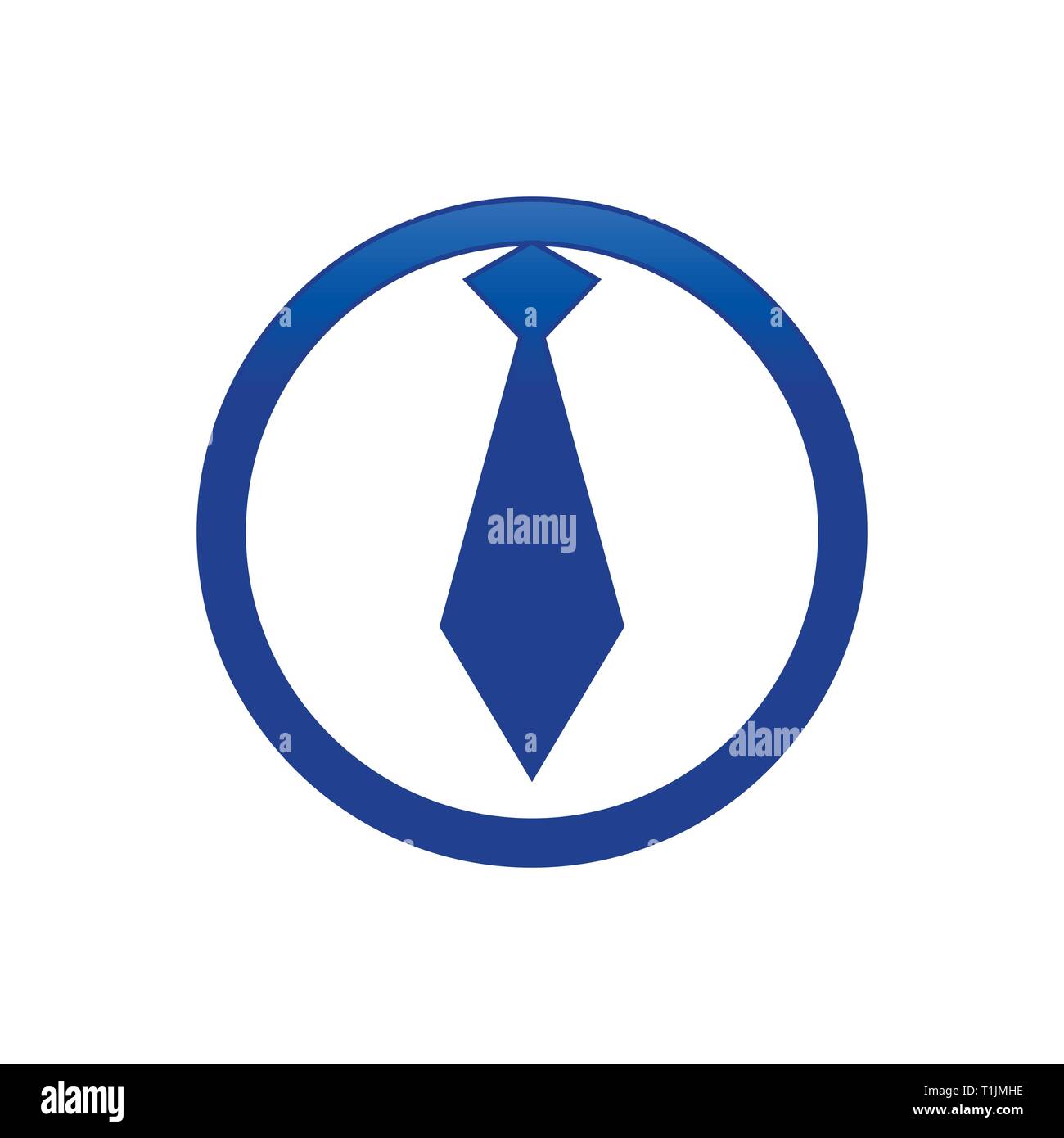 Circular Business Employee Tie Blue Icon Vector Symbol Graphic Logo Design Template Stock Vector