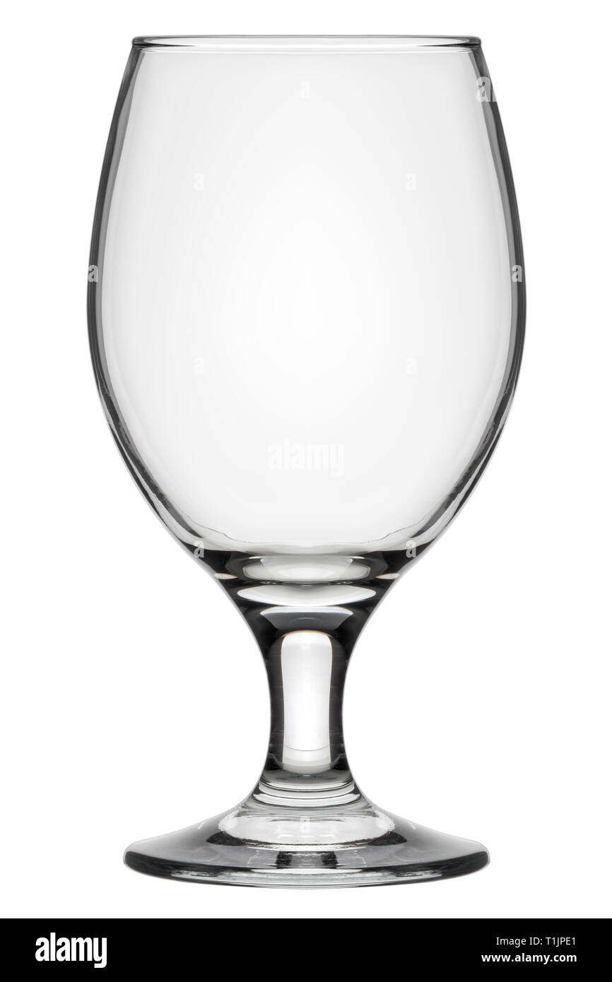 Isolated objects: single empty beer glass, on white background Stock Photo