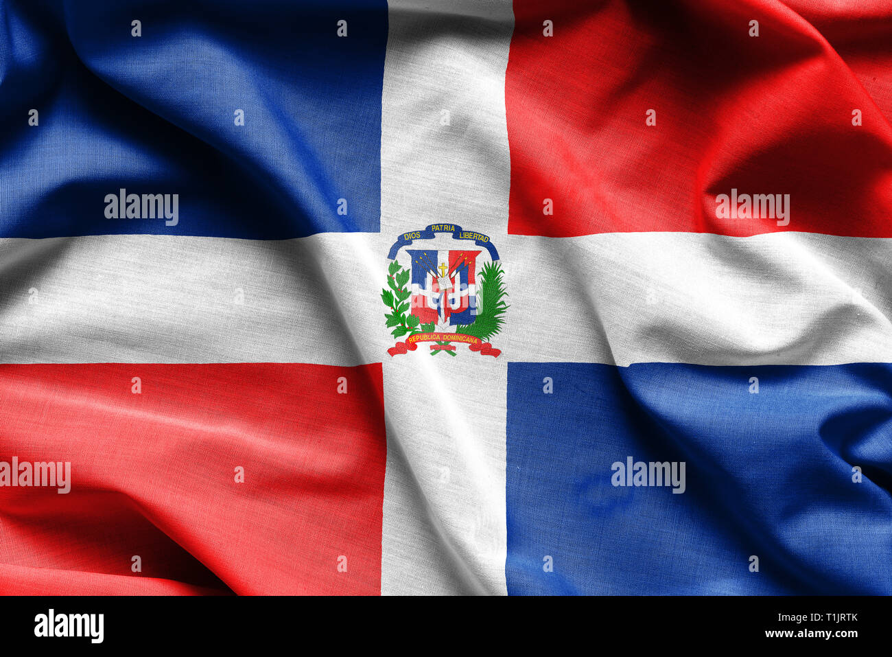 Realistic colourful background, flag of Dominican Republic Stock Photo