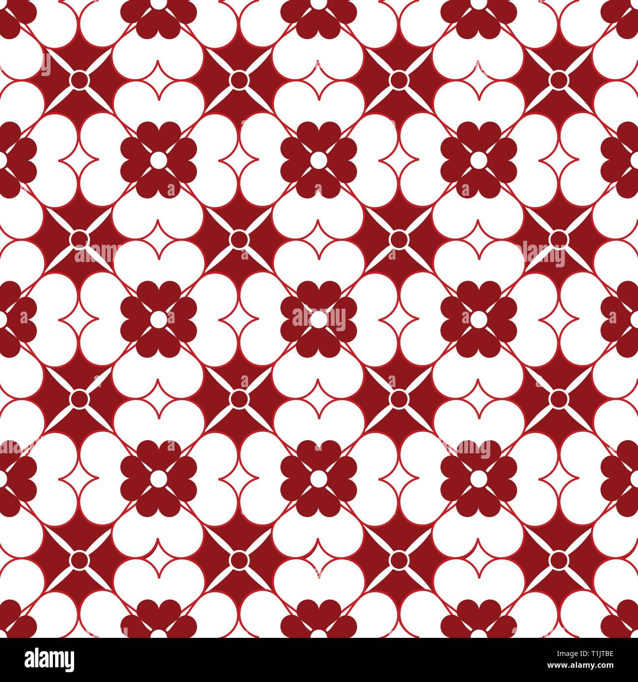 Heart shapes pattern combination in groups & combinations making geometrical designs & wallpaper style patterns Stock Vector