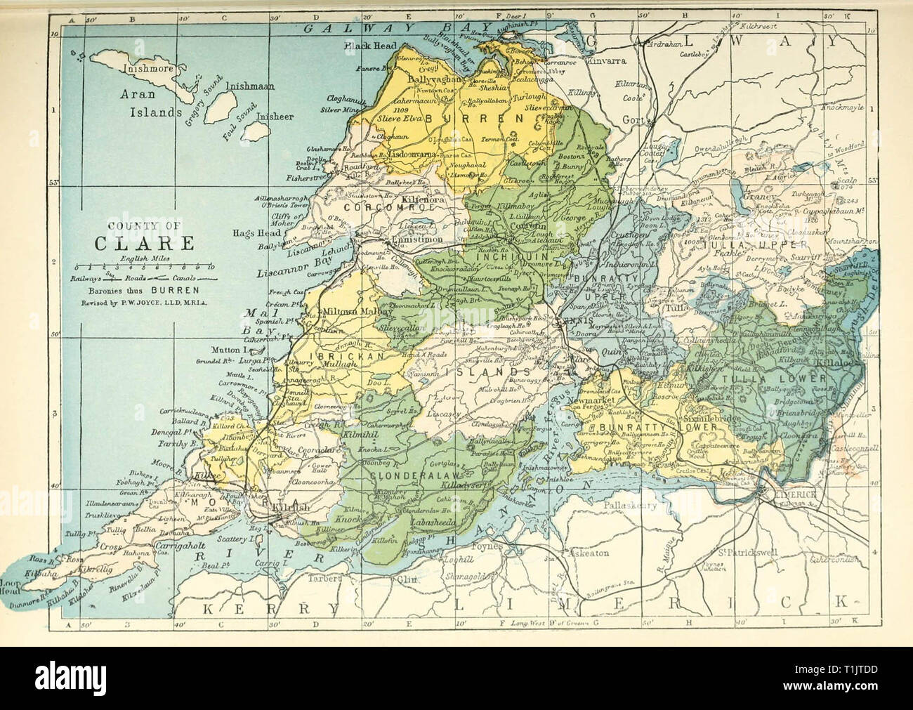 Map of the baronies of County Clare in Ireland Stock Photo Alamy