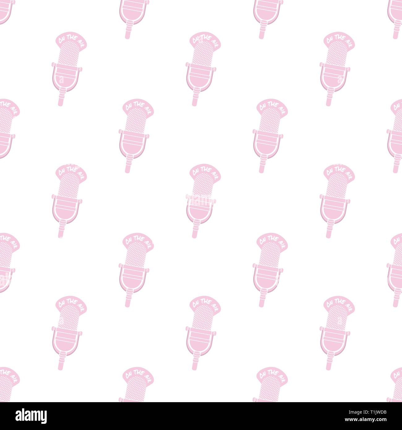 Old vintage microphone pattern Stock Vector