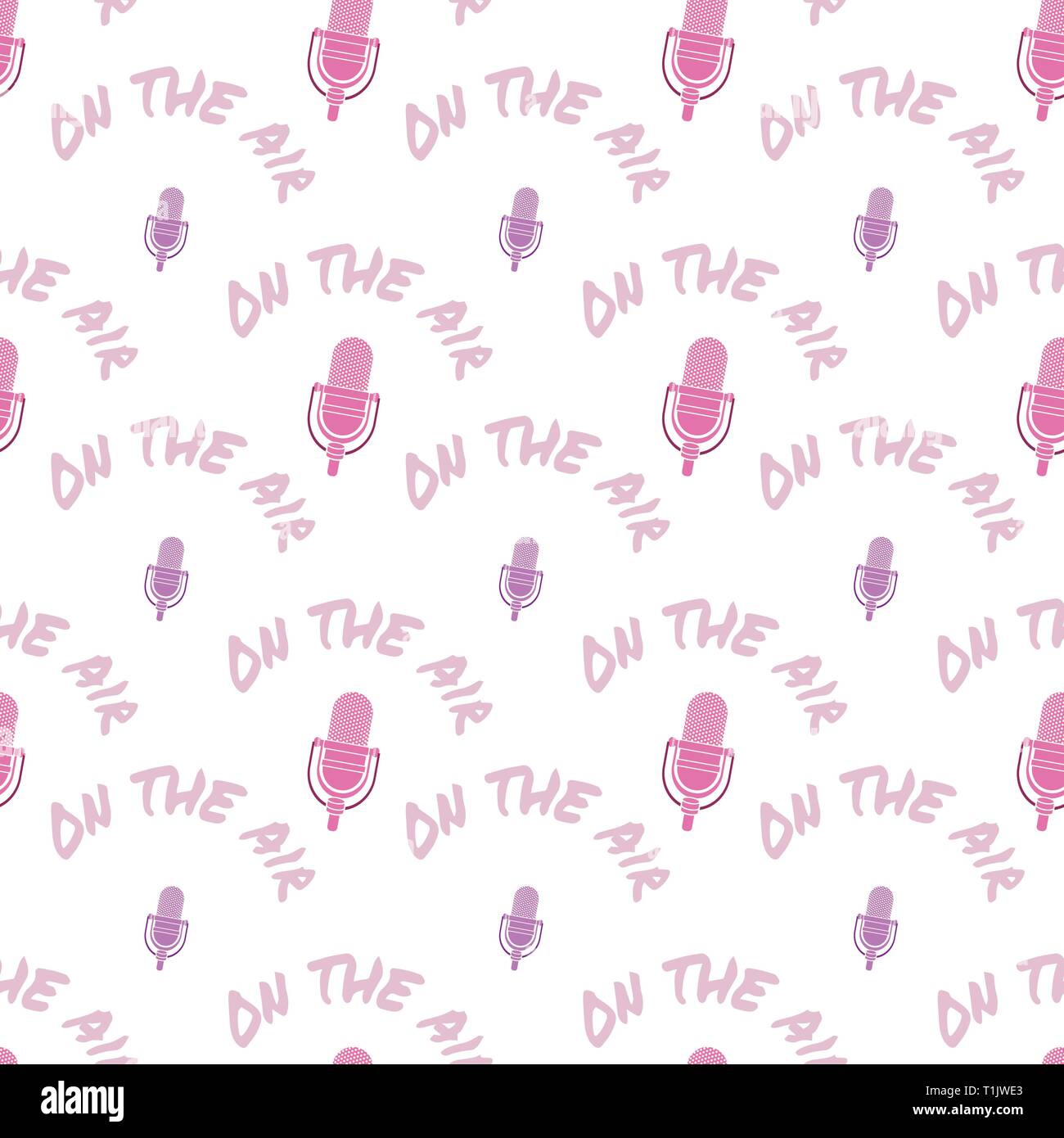 Old vintage microphone pattern	 Stock Vector