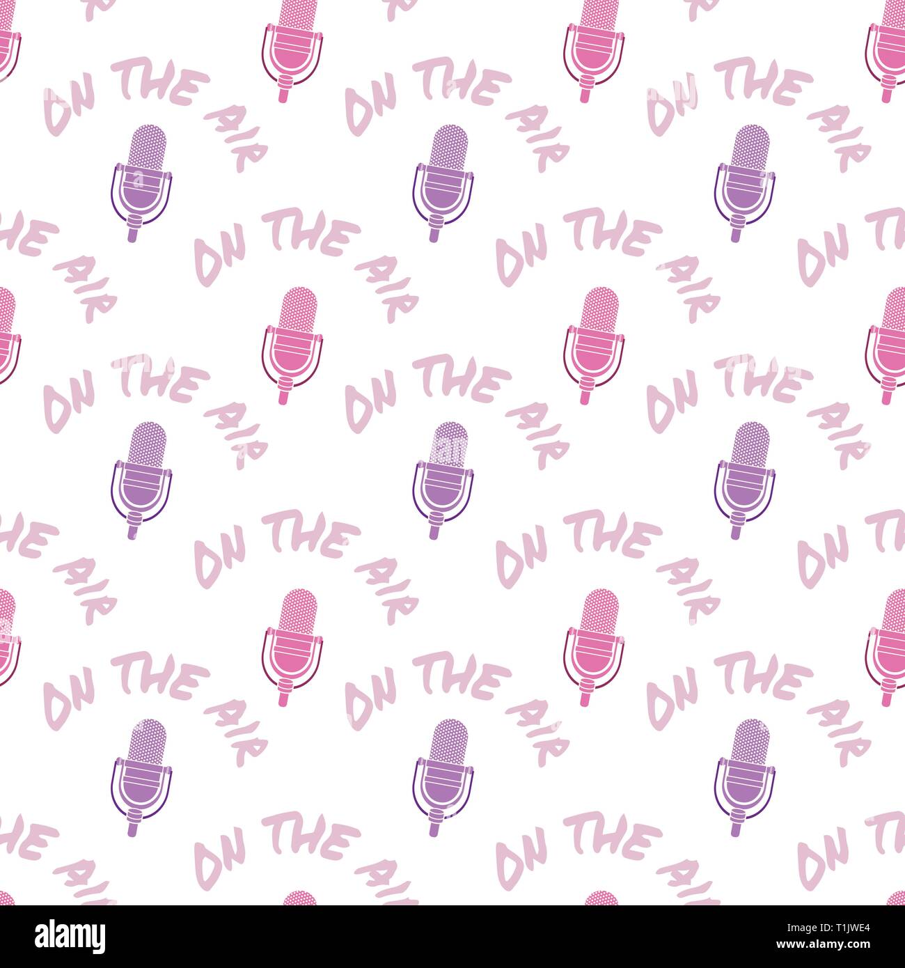 Old vintage microphone pattern Stock Vector
