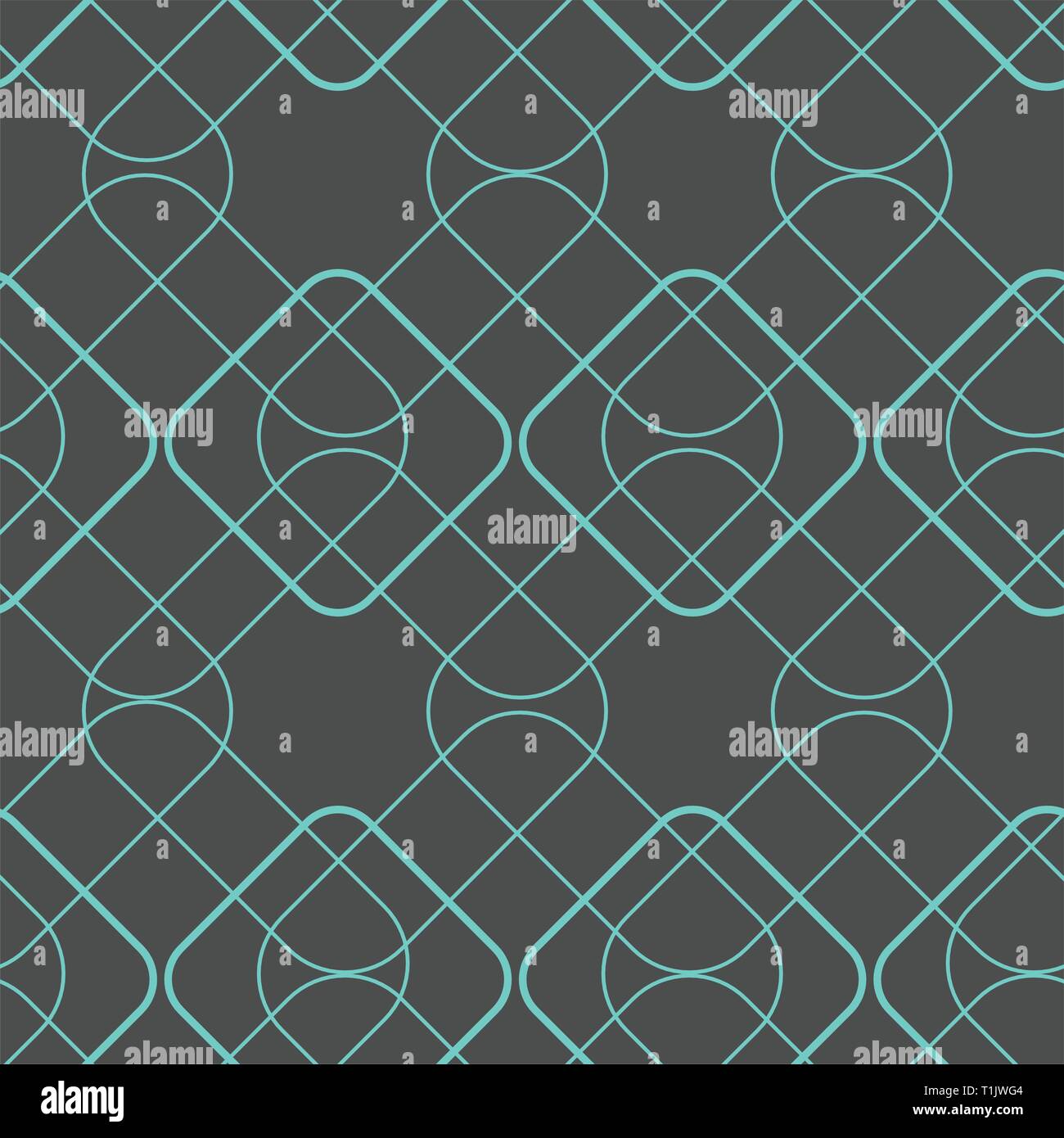 Geometric rounded rectangular overlapping, seamless tile wallpaper pattern Stock Vector