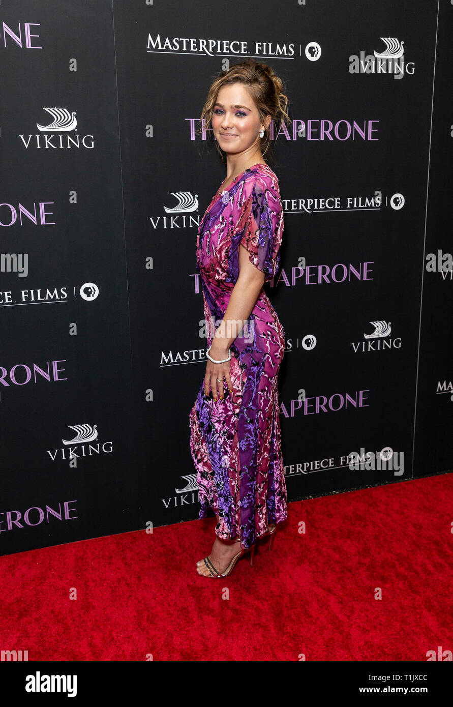 New York, United States. 25th Mar, 2019. NEW YORK, NY - MARCH 25: Haley Lu Richardson attends 'The Chaperone' New York Premiere at Museum of Modern Art on March 25, 2019 in New York City. Credit: Ron Adar/Alamy Live News Stock Photo