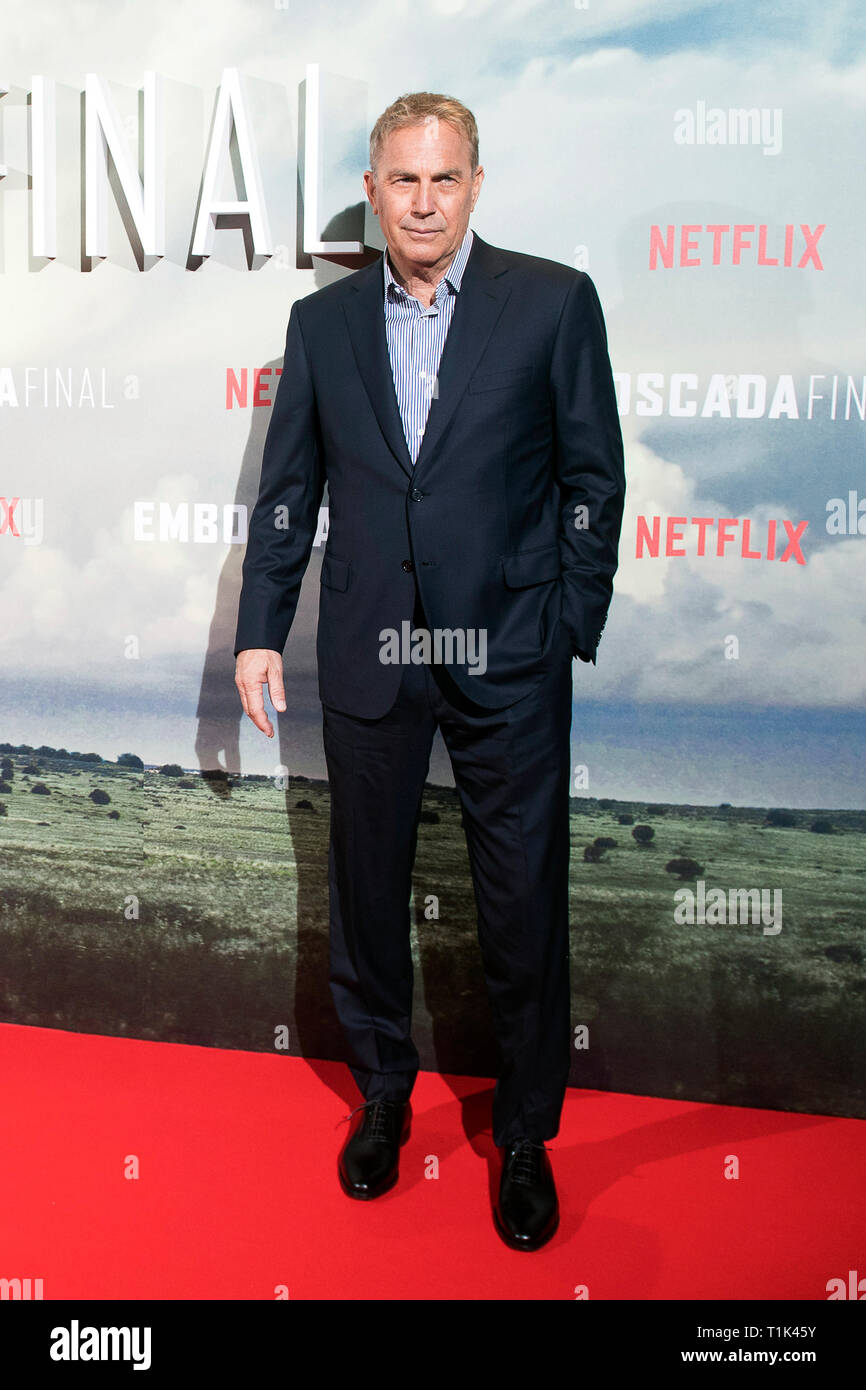 Madrid, Spanien. 25th Mar, 2019. Kevin Costner at the premiere of the Netflix movie 'Emboscada Final/The Highwaymen' at the Cine Capitol. Madrid, 25.03.2019 | usage worldwide Credit: dpa/Alamy Live News Stock Photo