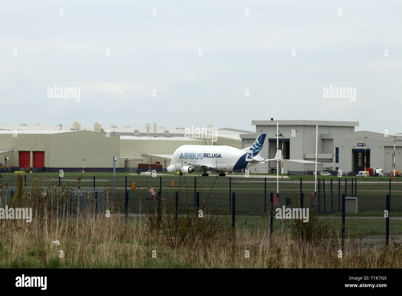 Hawarden airport, aviation park, Wednesday 27 March 2019. Weather UK
