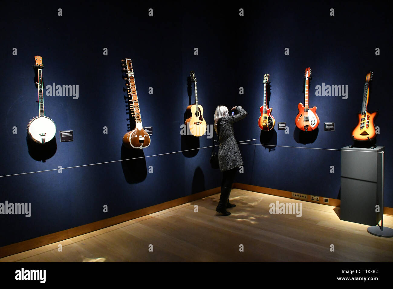 London, UK. 27th Mar, 2019. Christie's preview of the personal guitar  collection of Pink Floyd legend David Gilmour, ahead of a pre-sale touring  exhibition of the 120 guitars on sale. Credit: Nils