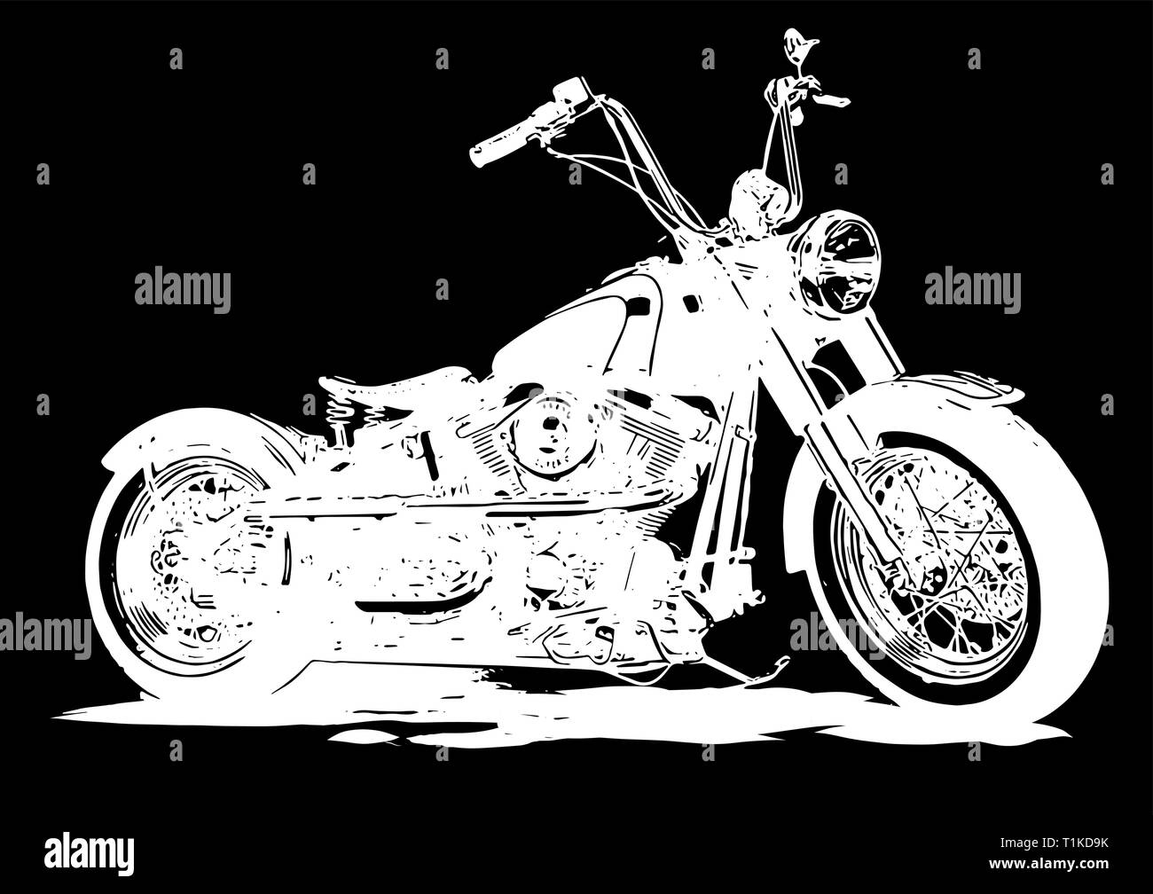 vector illustration Vintage Chopper Motorcycle Poster with helme Stock Vector