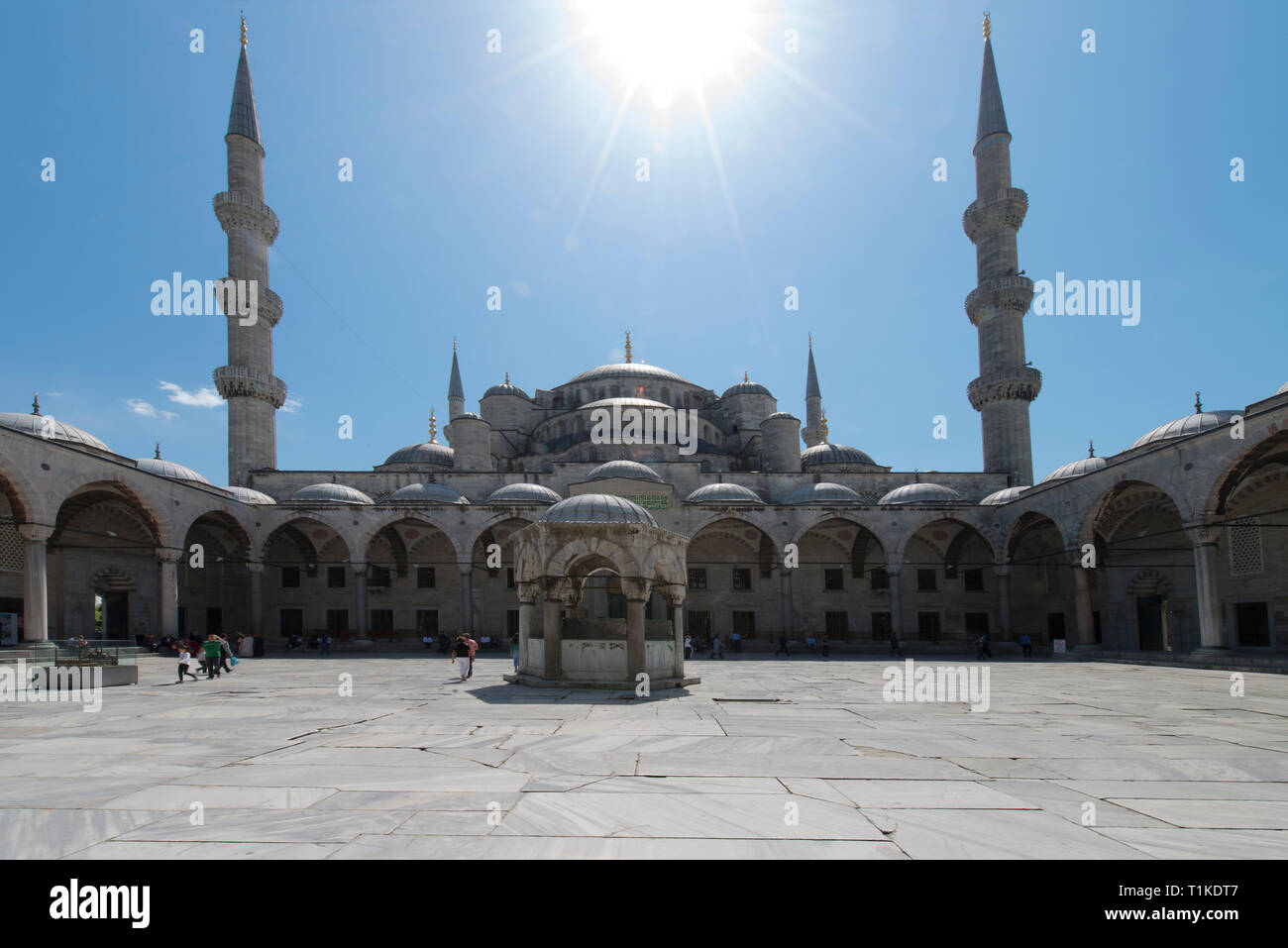 Exterior view of Sultan Ahmed Mosque (also called Blue Mosque) in ...