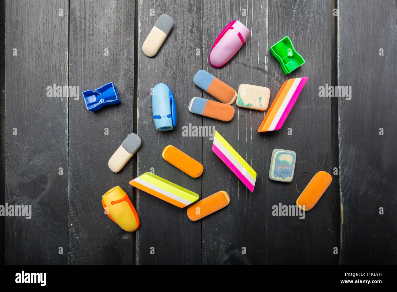 Group of erasers, closeup Stock Photo Alamy