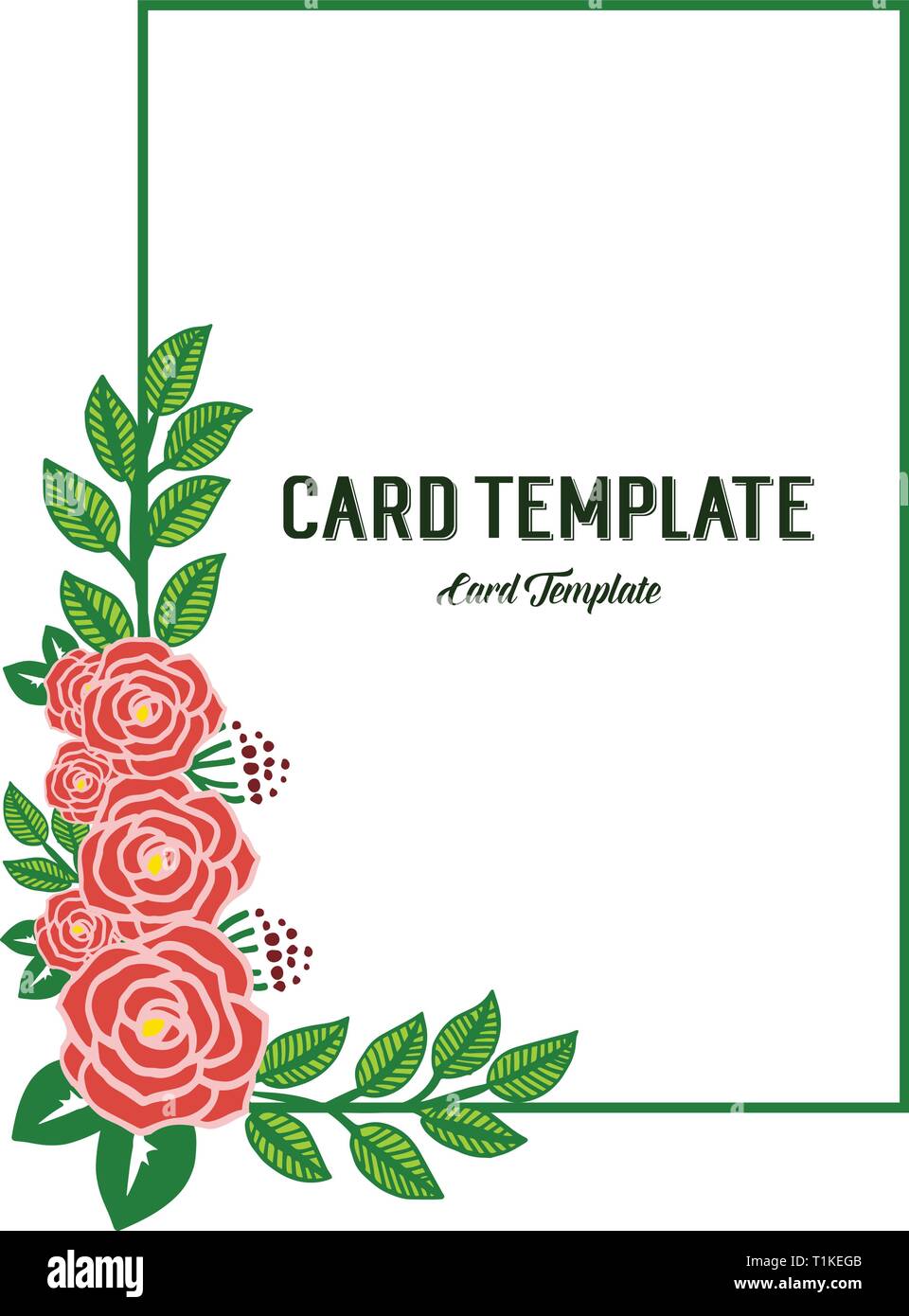 Vector illustration abstract rose wreath frames with design of card ...