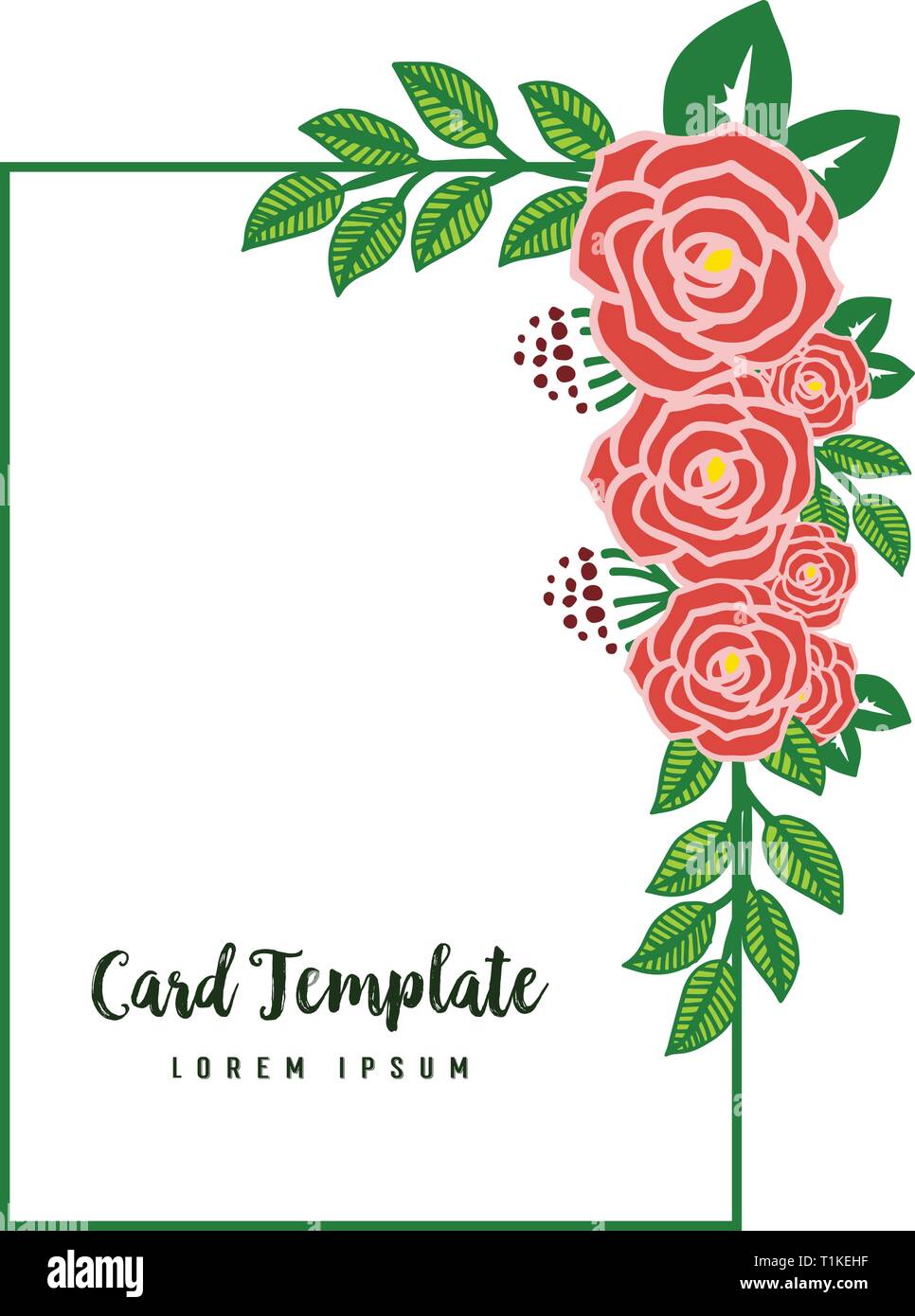 Vector illustration abstract rose wreath frames with design of card ...