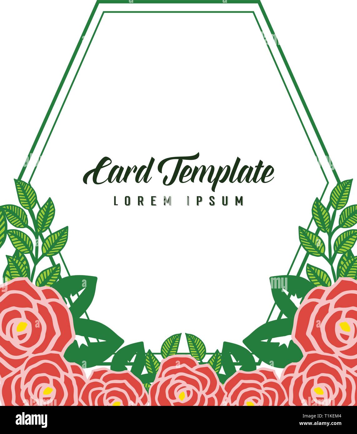 Vector illustration crowd of rose flower frames bloom for invitation ...