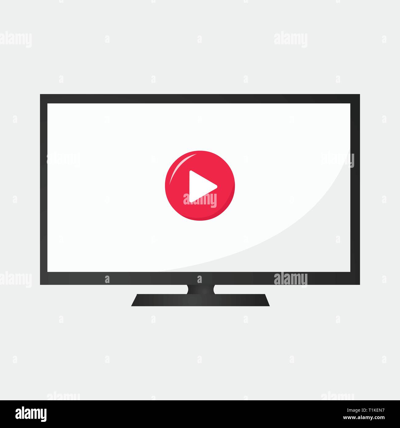 vector tv play icon illustration Stock Vector Image & Art - Alamy