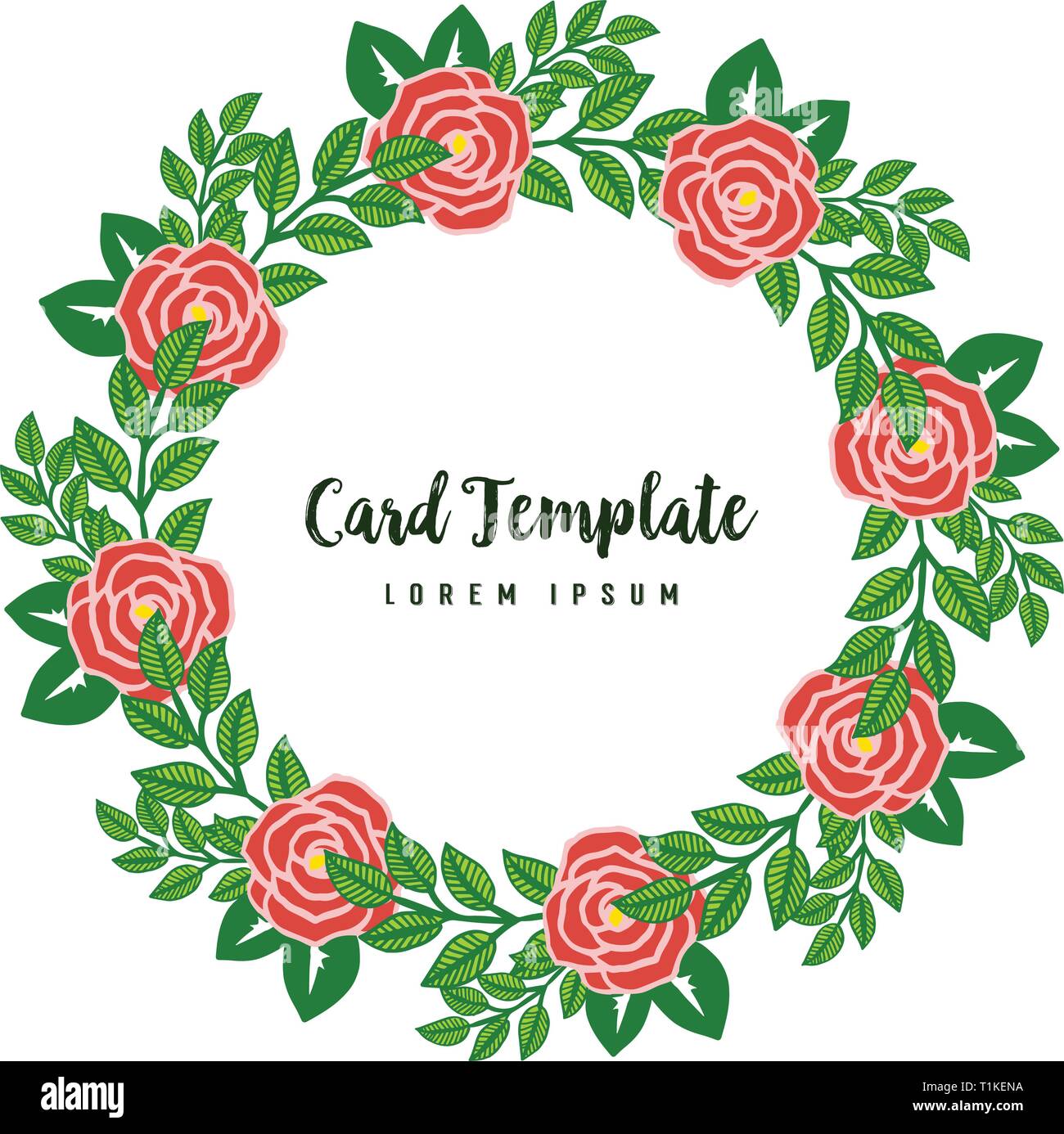 Vector illustration crowd of rose flower frames bloom for invitation ...