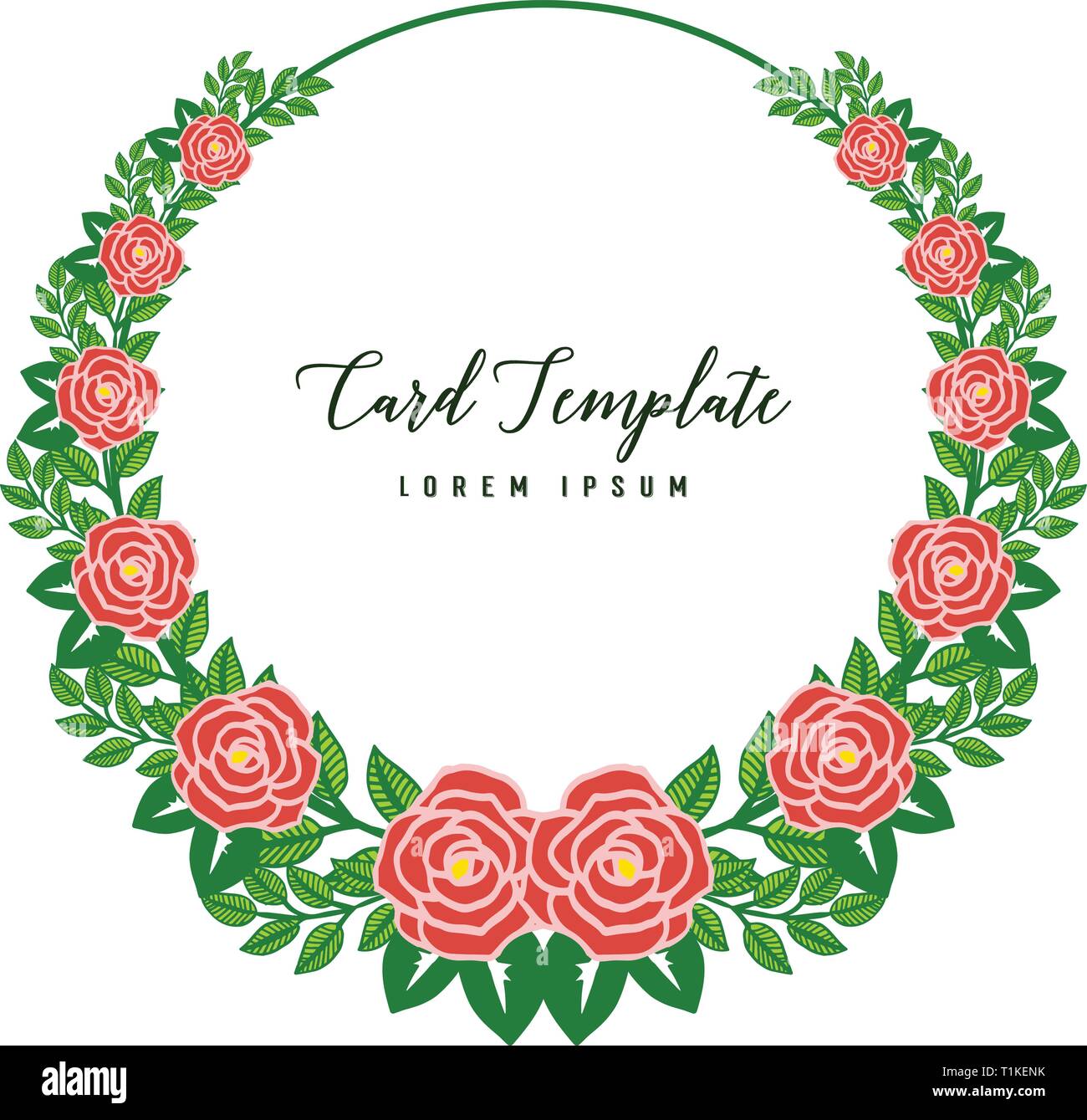 Vector illustration crowd of rose flower frames bloom for invitation ...