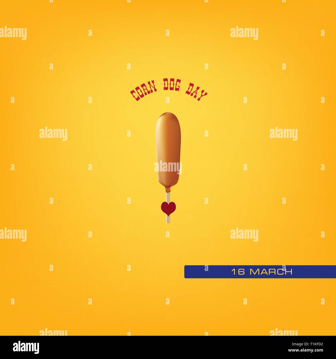 March event - Corn Dog Day. Vector illustration Stock Vector