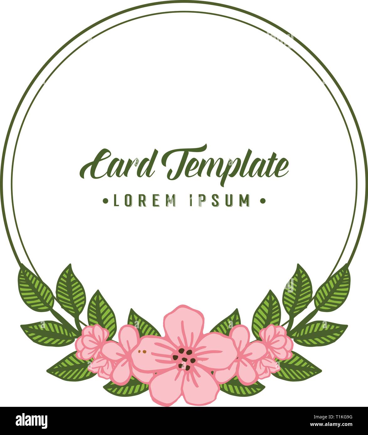Vector illustration design card template with various style flower ...