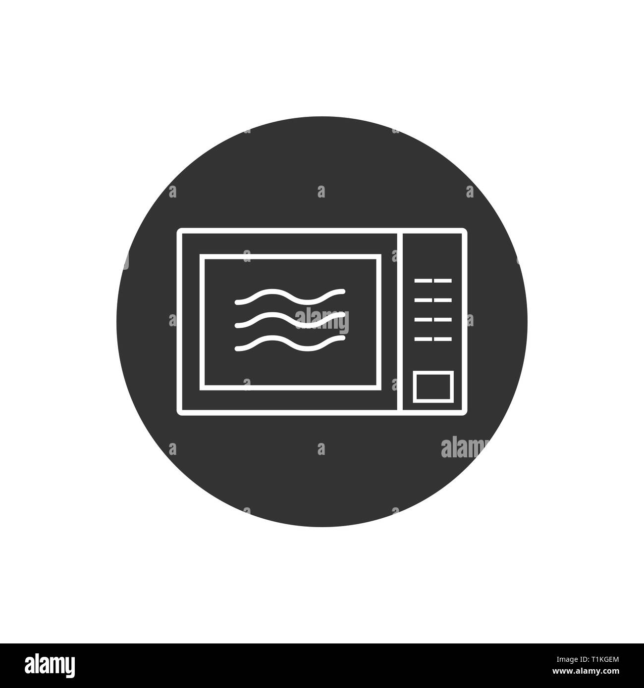 Vector illustration, flat design. Home appliance, kitchen microwave icon Stock Vector